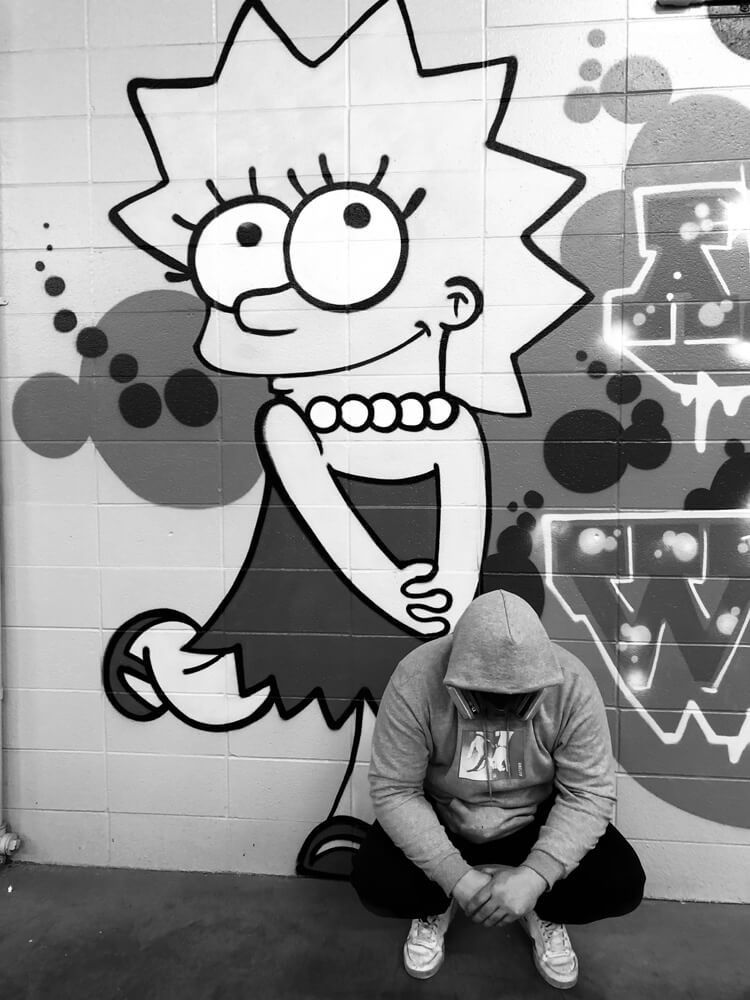 graffiti art of Lisa Simpson at Arthur's Car Wash